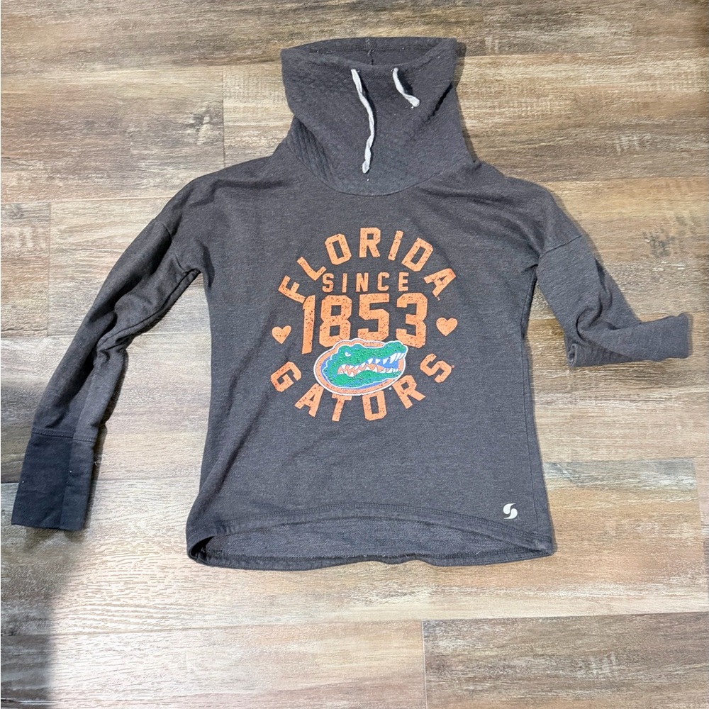 Soffe Women's Charcoal Pullover Hoodie with Orange and Green Gators Graphic